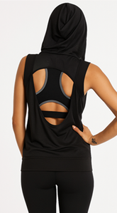 Drop Needle Drape Top - Black